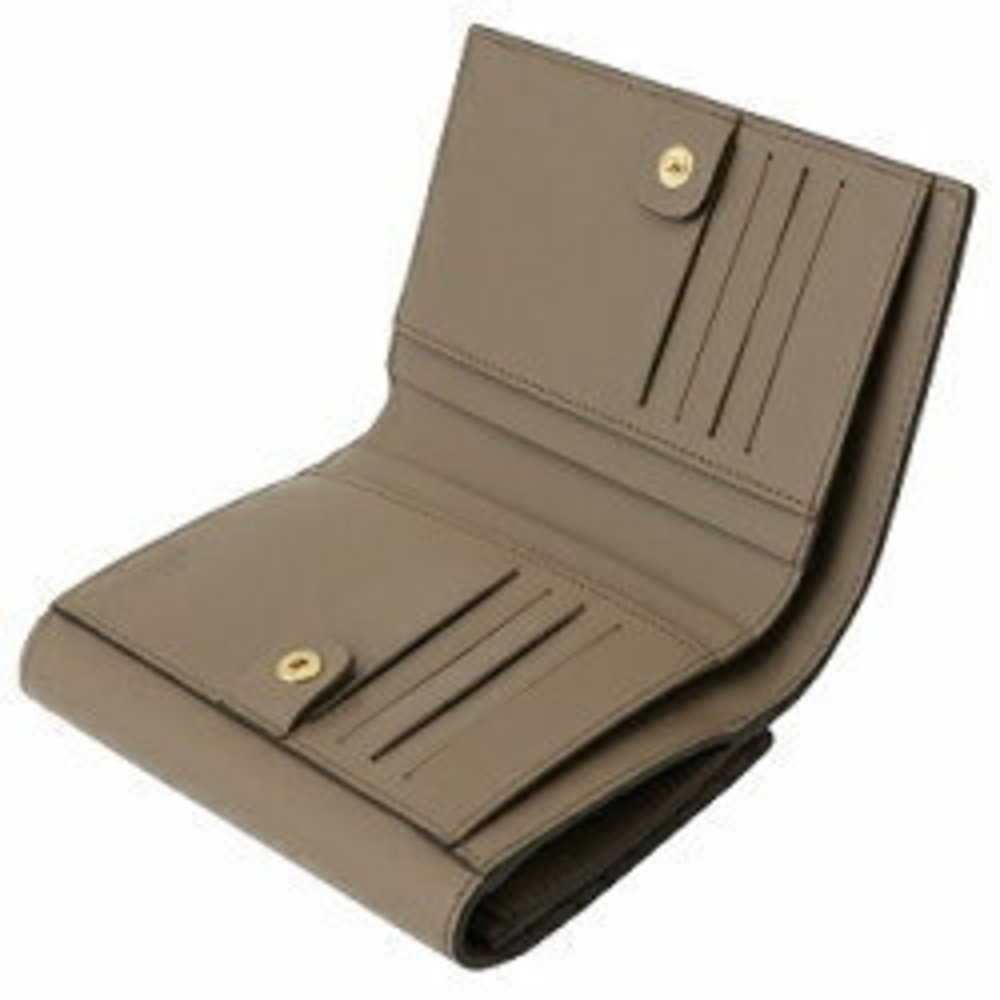 FENDI Baguette FF Bifold Wallet Gray Compact - Picture 3 of 3